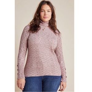 Anthropologie Button-Sleeve Turtleneck
